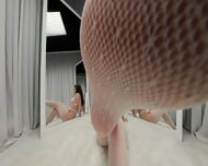 Brunette In White Lingerie