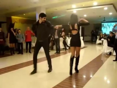 Circassian girl dancing in high heels and short dress
