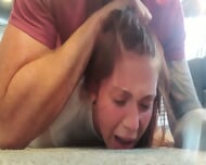 Submissive brunette gets anal